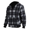 Facitisu Men Fleece Hoodie Plaid Flannel Jacket Heavy Warm Big
