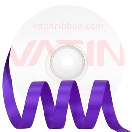 VATIN Double Face Purple Satin Ribbon 3/8" Continuous 25 Yards,Purple Polyester Fabric Ribbon use for Bows Bouquet, Gift Wrapping, Floral Arrangement Wedding Decoration