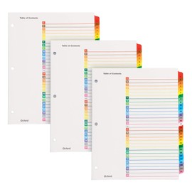 Oxford OneStep Binder Dividers, Dividers for 3 Ring Binder,Durable 31 Tab Daily Divider Sets, Numbered 1–31, Customizable Table of Contents, Reversible Multicolor Tabs, 3 Sets (89402)