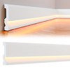 Briwooody 6 Pcs Baseboard Molding with LED Duct 2.6FT/0.8M White