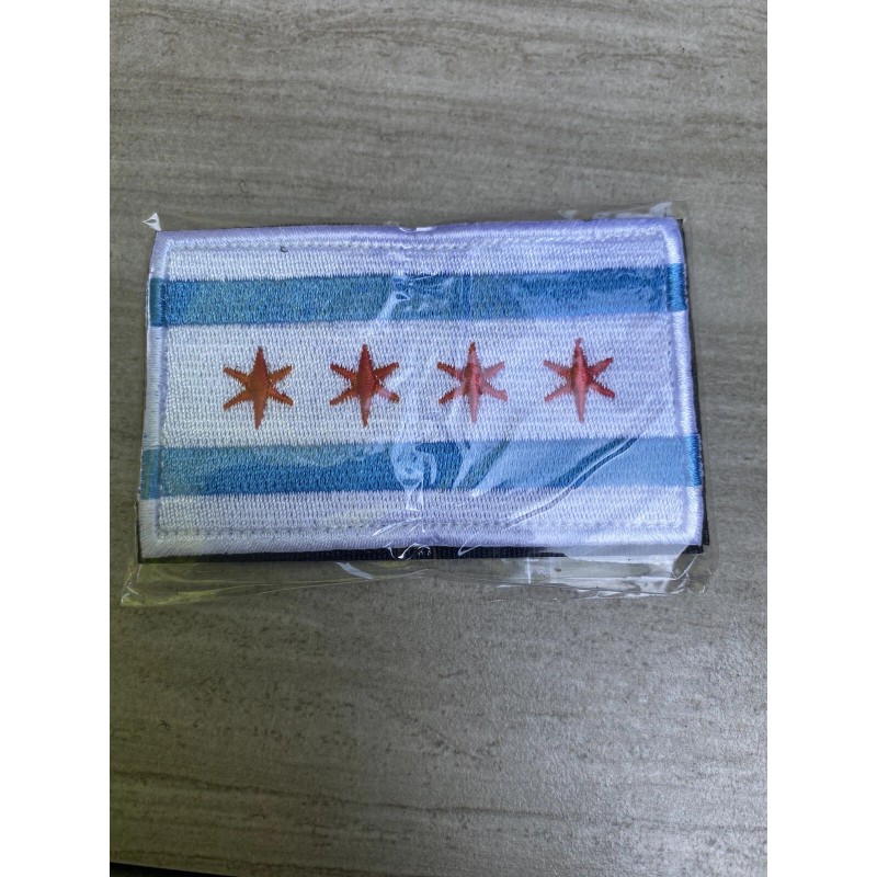 Unbranded TACTICAL CHICAGO FLAG EMBROIDERED 3" X 2" PATCH WITH