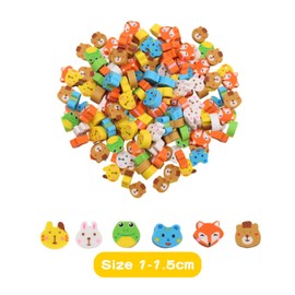 Rumyve 100 Pcs Mini Cube Erasers - Cute Animal and Fruit Shaped Pencil Erasers for Students, Party Gifts, Classroom Rewards (Animals)