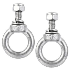 M METERXITY Set of 2 Machine Shoulder Lifting Eyelet Bolts - Chandelier Fence Stainless Steel Lifting Screw with Nuts Locking Washers Flat Washers Attaching Wire Rope (M5)