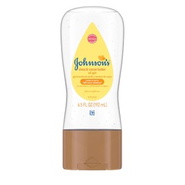 Johnson's Baby Gel de aceite, aceite mineral hidratante para masaje para bebés, enriquecido con manteca de karité y cacao, alivio de la piel seca para bebés, niños y adultos, nutritivo y suave para