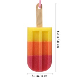 Baluue 3 Pack Bath Sponge Brush Set Body Scrubber for Shower Gentle Sponge Material Ice Shape Design Back Scrubber for Family Use