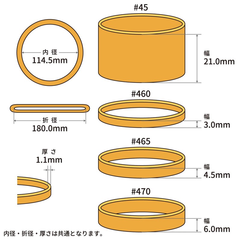 Rubber Band #460 < 17.6 oz (500 g) Transparent Bag