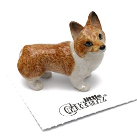 Little Critterz Dog - Pembroke Corgi "Sasha" - Miniature Porcelain Figurine
