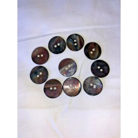 Unbranded 24 PIECES MOTHER OF PEARL SHELL SMOKE SHADE BUTTONS 20 MM