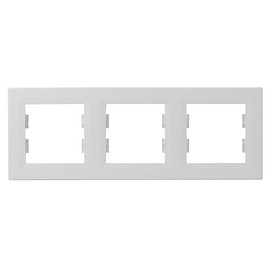 Schneider Electric Asfora EPH5800321D 3-Way Socket and Switch Frame, Horizontal, White, 23.3 x 8.5 cm