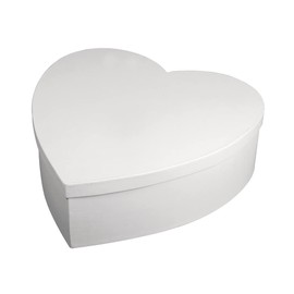 Rayher 67293102 Papier-Mâché Box Heart, FSC Rec.100%, Diameter 30 cm, White, 10 cm