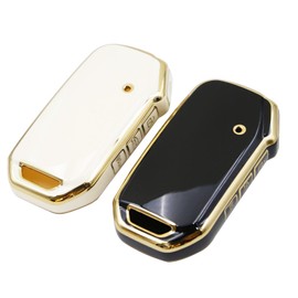 2Pcs for KIA Key Fob Cover Protector Holder Jacket for 2019 2020 2021 Kia Telluride Seltos Soul Forte GT EX Sportage Sorento Cerato NIRO(Black White)