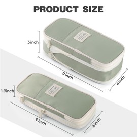 FAMOMI Large Capacity Pencil Case with Zipper, Aesthetic Pencil Pouch, Portable Stationery Organizer Bag for Teen and Adults, Big Pencil Bag for College, Office, Travel