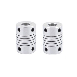 Xnrtop 8mm to 8mm Shaft Coupling 25mm Length 18mm Diameter Stepper Motor Coupler Aluminum Alloy Joint Connector for 3D Printer CNC Machine DIY Encoder(Pack of 2