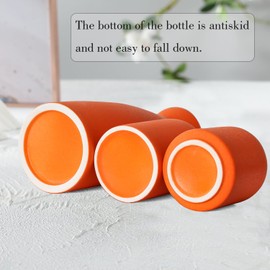 CEMABT Ceramic Orange Vases Set of 3 Small Flower Vases for Decor, Modern Rustic Farmhouse Home Decor, Decorative Vases for Pampas Grass,Idea Shelf,Table,Bookshelf,Entryway- Distressed Decor