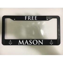 License Plate Frame Decorative Free Mason Freemasonry Masonry Masonic Fraternity Black License Plate Frame New