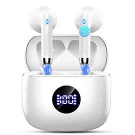 Jxrev Wireless Earbuds, Bluetooth 5.4 Headphones HiFi Stereo, in Ear Ear Buds with 4 ENC Noise Cancelling Mics, 40H Playback Earphones with Mini Case, IP7 Waterproof Headset with LED Display