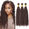 MAMART 28 30 32 Inch Dark Brown Kinky Curly Bundles