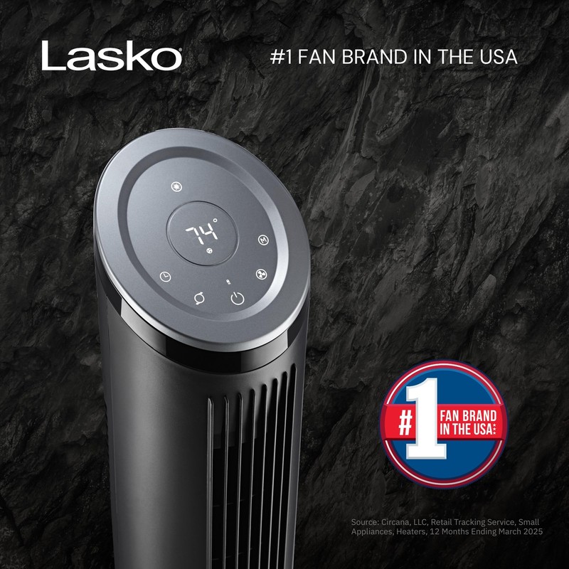 LASKO Ascend Tower Fan with Remote, 36" Floor Fans for
