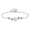 AXOMY Daisy Bracelet 925 Sterling Silver Leaf Bracelets Flower Jewelry