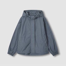 JAJU [JAJU] Women's Crisp Hood Short Jumper_Blue Grey