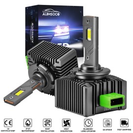 AUIMSOCO 6000K White LED Headlight Bulb D3S D3R High Low Beam HID Xenon Conversion Kit