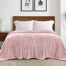 Exclusivo Mezcla Plush Fuzzy Fleece Bed Blanket King Size, Super Soft, Fluffy and Warm Blankets, Suitable for All Seasons (Mixed Pink, 90x104 Inches)
