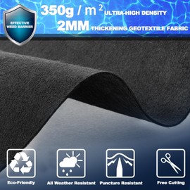 350G/M² Thicker Pool Liner Pad for Above Ground Swimming Pools,24 Ft Round Under Pool Padding, Durable Geotextile Material, Double Density Puncture Resistant, Extend Liner Life,Mats for Pool Bottom
