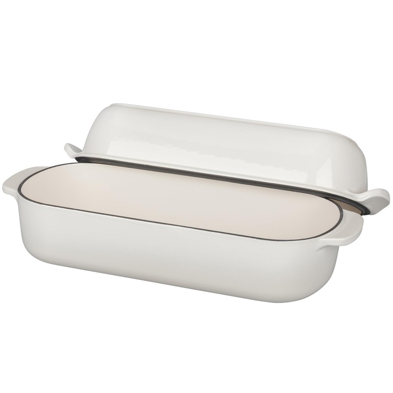 Enameled Cast Iron Loaf Pan with Lid, Dutch Oven Bread