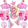 Palloncino decorativo per 8° compleanno, motivo: ballerina, rosa, con numero