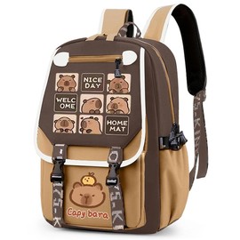 FCXVXCL Capybara Backpack Children, Capybara Backpack Children's School Bookbag Large Capacity Kids Rucksack Student School Bookbag Travel Rucksack Gift for Kids 46x29x16cm