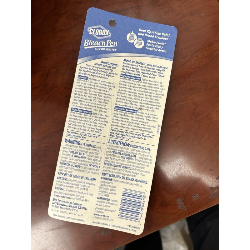 Clorox Bleach Pen Gel Fine Point & Broad Scrubber 2