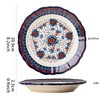 ONECCI Ceramic Salad Plate Set,Blue and White 8 inch Serving