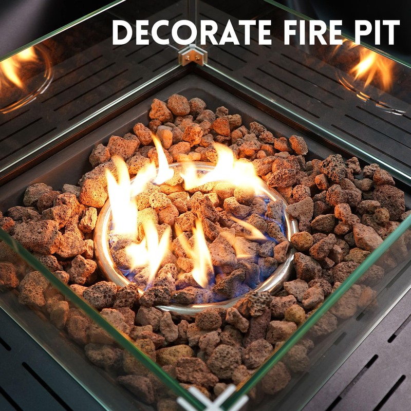 GasSaf 10 Pounds Red Lava Rocks for Fire Pit, Fireplace,