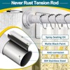White Shower Curtain Rod 36-68 Inch(3-5.6ft) Never Rust No Drilling
