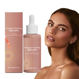 Tanning Drops, 60 ml Self Tanning Drops, Bronzing Drops for Natural Increase of Melanin, Self-Tanning Drops, Long-Lasting Tan, Solarium for Face and Body, Safe and Effective