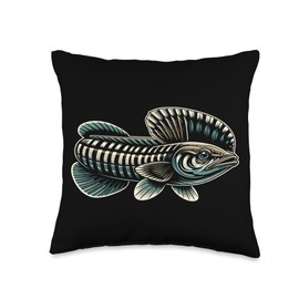 Kuhli Loach Fish Lover Freshwater Aquarium Fish Throw Pillow