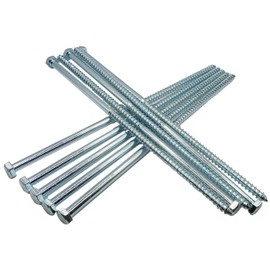 HAFD Heavy-Duty Sleeper Screws 8 x 260mm (10in) Zinc-Plated Hex Head Lag Bolts for Wood to Concrete Fixings, for Coach Screw Outdoor Use in Decking, Fencing, and Landscaping Projects – Pack of 10