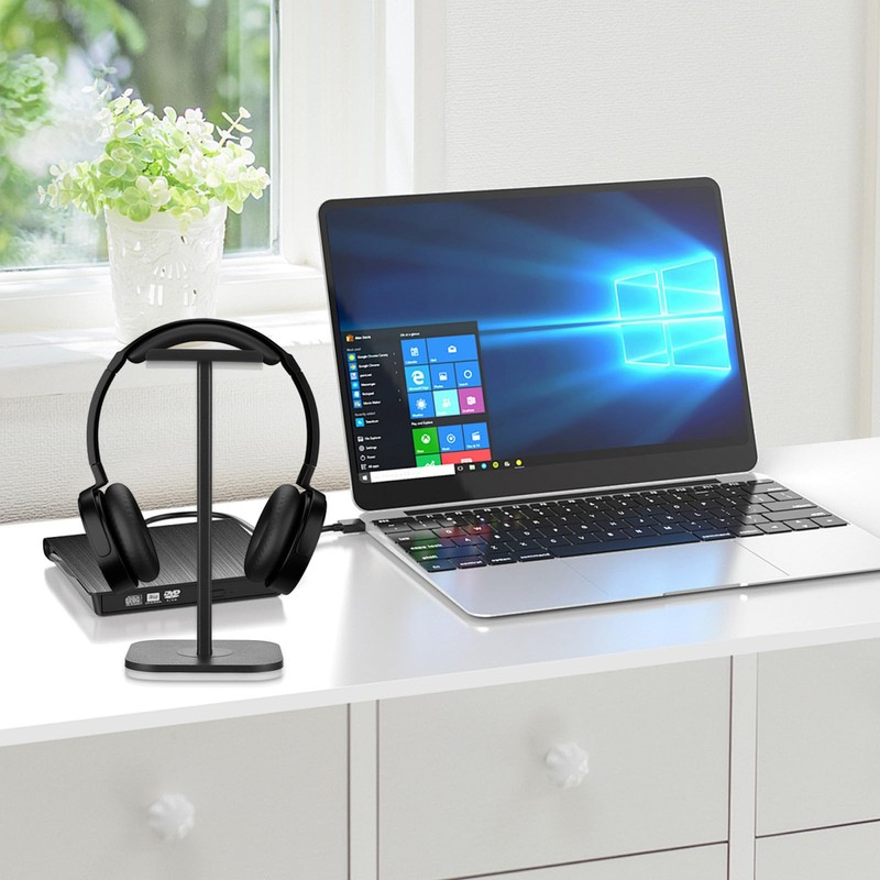 FUNFANG Headphone Stand Bottom Illuminated Headphone Holder RGB Light for