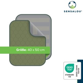 Sensalou Incontinence Chair Cushion Seat Cover Waterproof Washable 40 x 50 cm Green