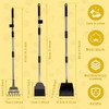 Long Handle Metal Dog Pooper Scooper Set with Rake, Spade
