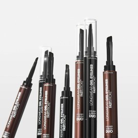 Collection Cosmetics Fast Stroke Gel Eyeliner & Brush Duo, Ultra-pigmented, Waterproof, Black