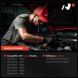 A-Premium Front Driver and Passenger Hood Hinges Compatible with Toyota RAV4 2013 2014 2015 2016 2017 2018, Built in Japan, Front Left and Right Side, 2-PC Set, Replace# 5341042120, 5342042120