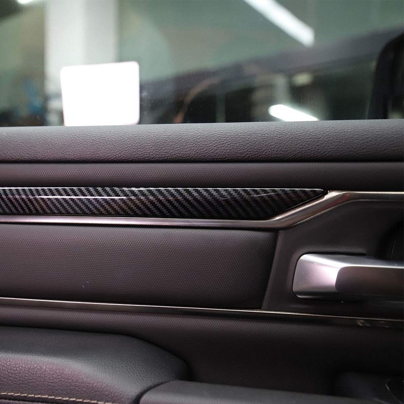 Korlot 2Pcs Carbon Fiber Front Door Panel Decor Trim Cover