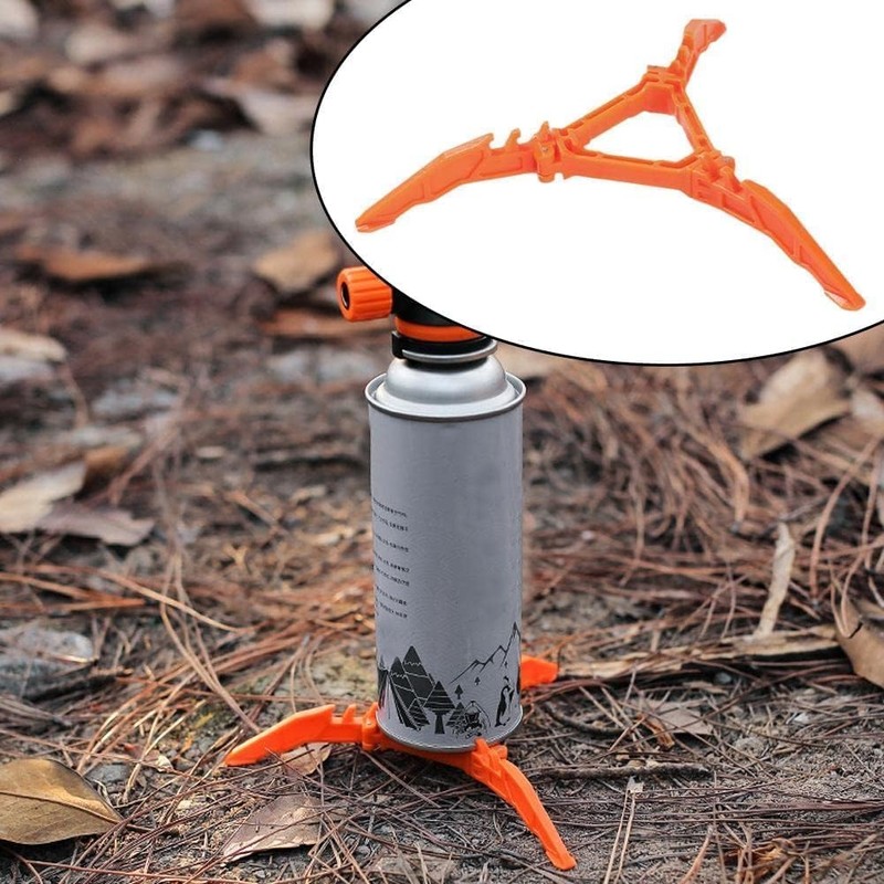 Orange Fuel Canister Stabilizer for Camping Stove Foldable Outdoor Camping