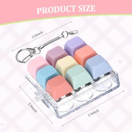 Keyboard Fidget Toy, Fidget Clicker Keychain Stress Relief Button Toy for Adults, Colorful Macaron Stress Relief Gifts for Stress Relief and Pass Time