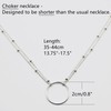 R.Universe 925 Sterling Silver Folded Double Chain CHOKER Necklace with