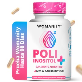 Myo Inositol y D-Chiro Inositol  Mezcla 401  120 Cápsulas 500mg  Ingredientes Naturales  Sin Rellenos ni Alérgenos  Formulado por Doctoras  Vegano y  