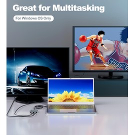 fairikabe USB C to Dual DisplayPort MST Hub Splitter, USB Type C to Dual 4K@60Hz 2X DisplayPort 1.2 Adapter for Windows Laptop PC, Compatible with Thunderbolt 3