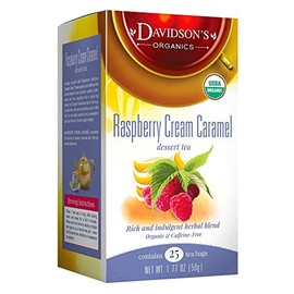 Davidson's Organics, Raspberry Cream Caramel, 25-count Tea Bags, Pack of 6
