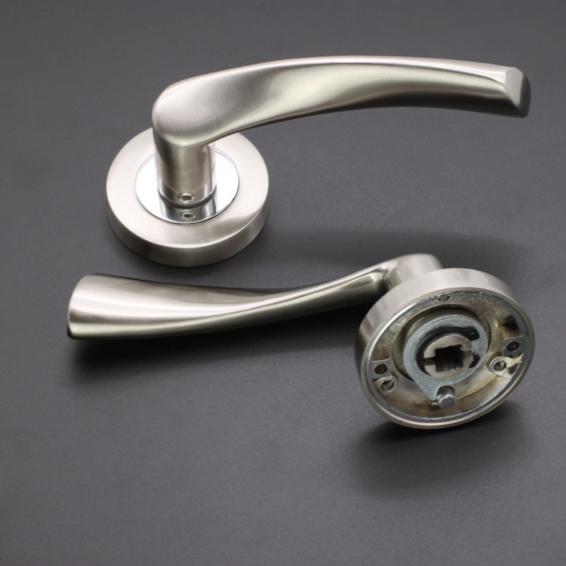 Infinity Decor Twisted Lever Door Handles on Rose - Latch
